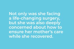 An image in the Visionwest home healthcare brand with a quote from the story