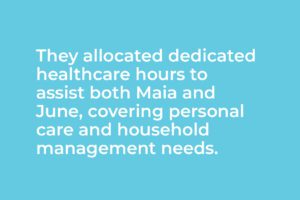 An image in the Visionwest home healthcare brand with a quote from the story