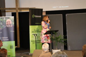 Visionwest CEO, Lisa Woolley, speaking at Visionwest's Community Impact Day